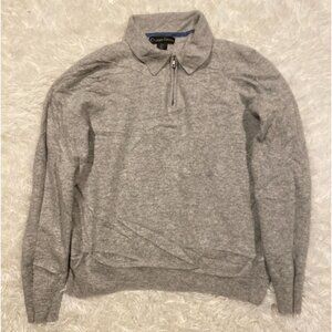 Christian Lacroix Men's 100% 2- Ply Cashmere 1/4-Zip Sweater Gray L